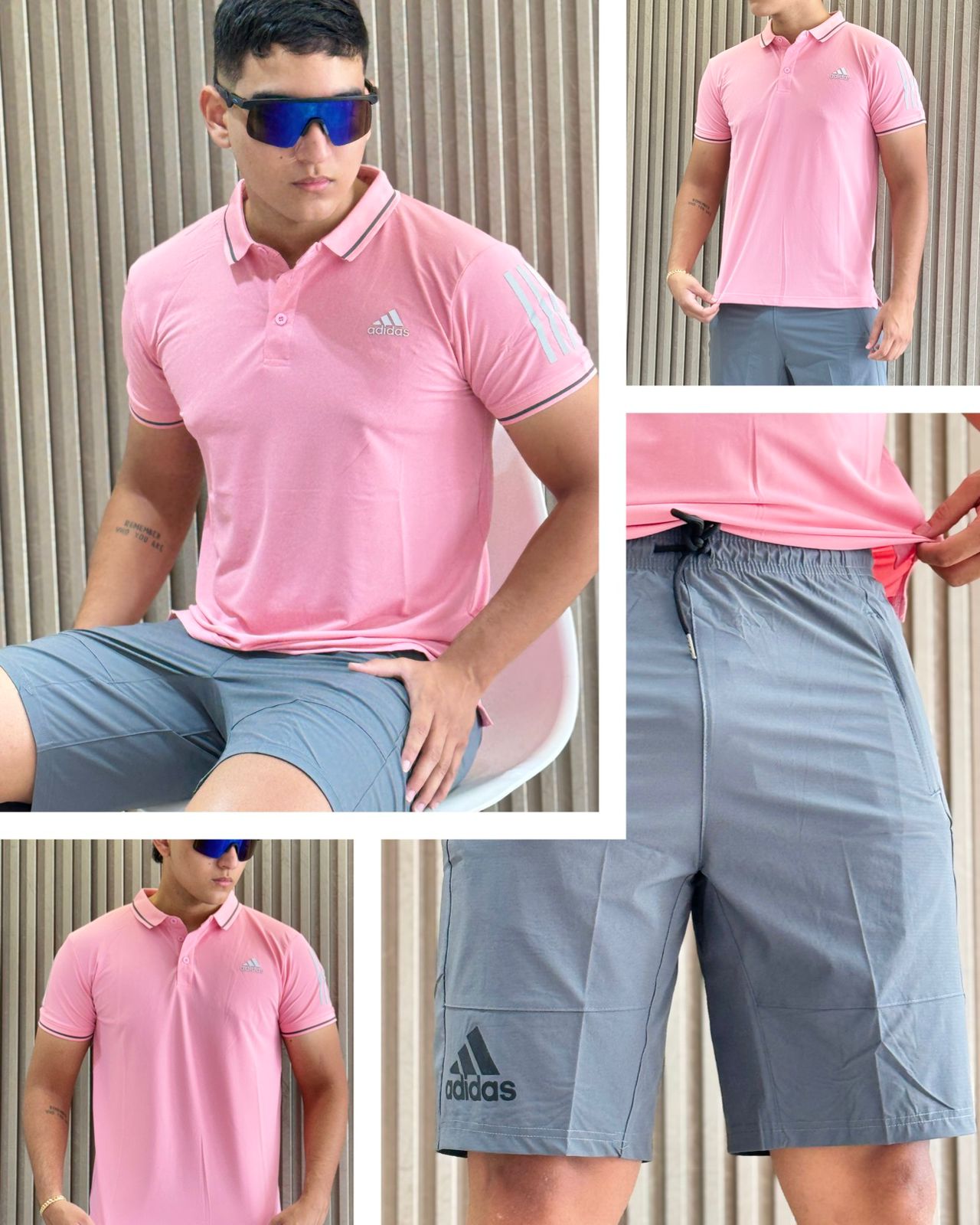 CONJUNTO DEPORTIVO CABALLERO ROSA X GRIS