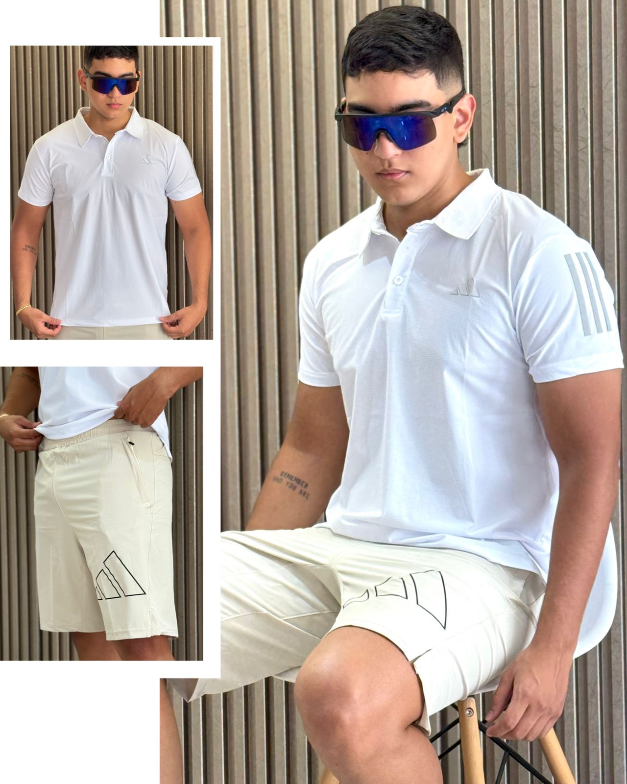 CONJUNTO DEPORTIVO CABALLERO BLANCO X BEIGE